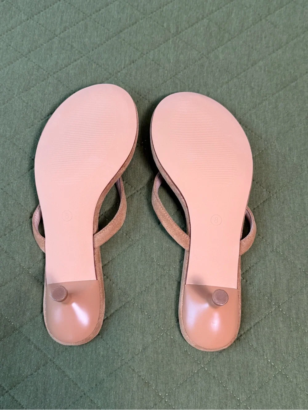 Suede Tan Women's Thong Sandals